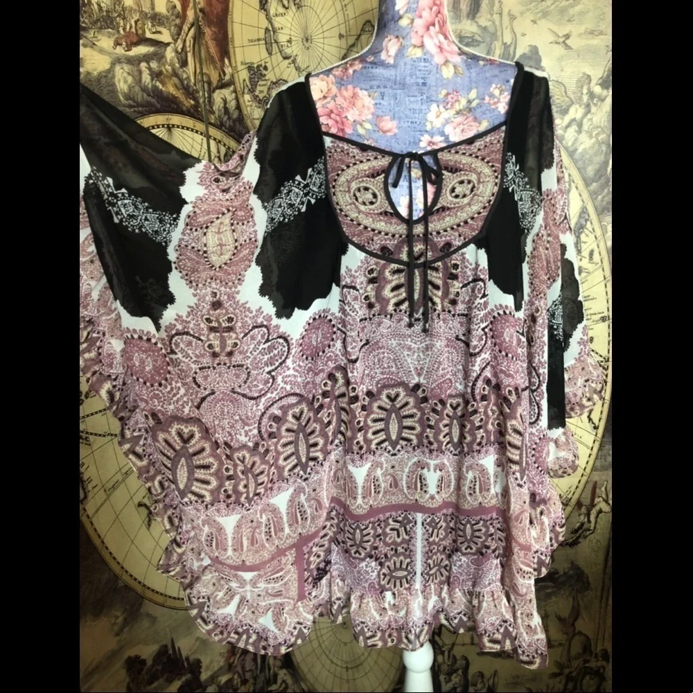 Free people Marla dream batwing cape dress.